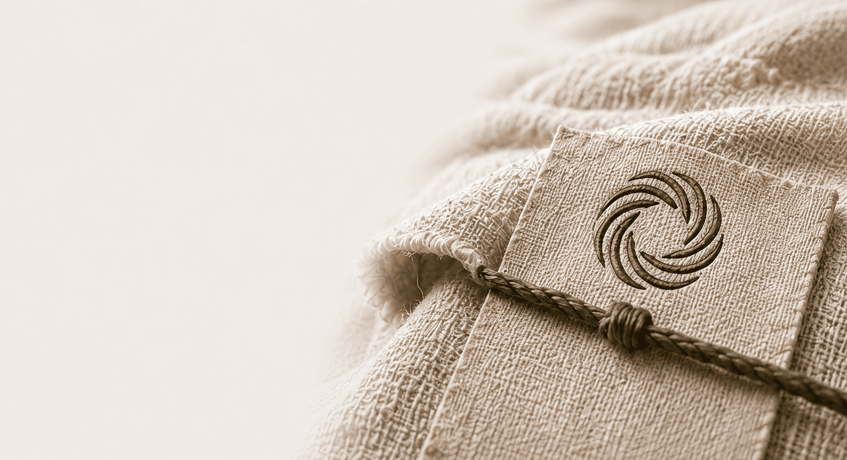 Mettle Thread woven tag on natural linen